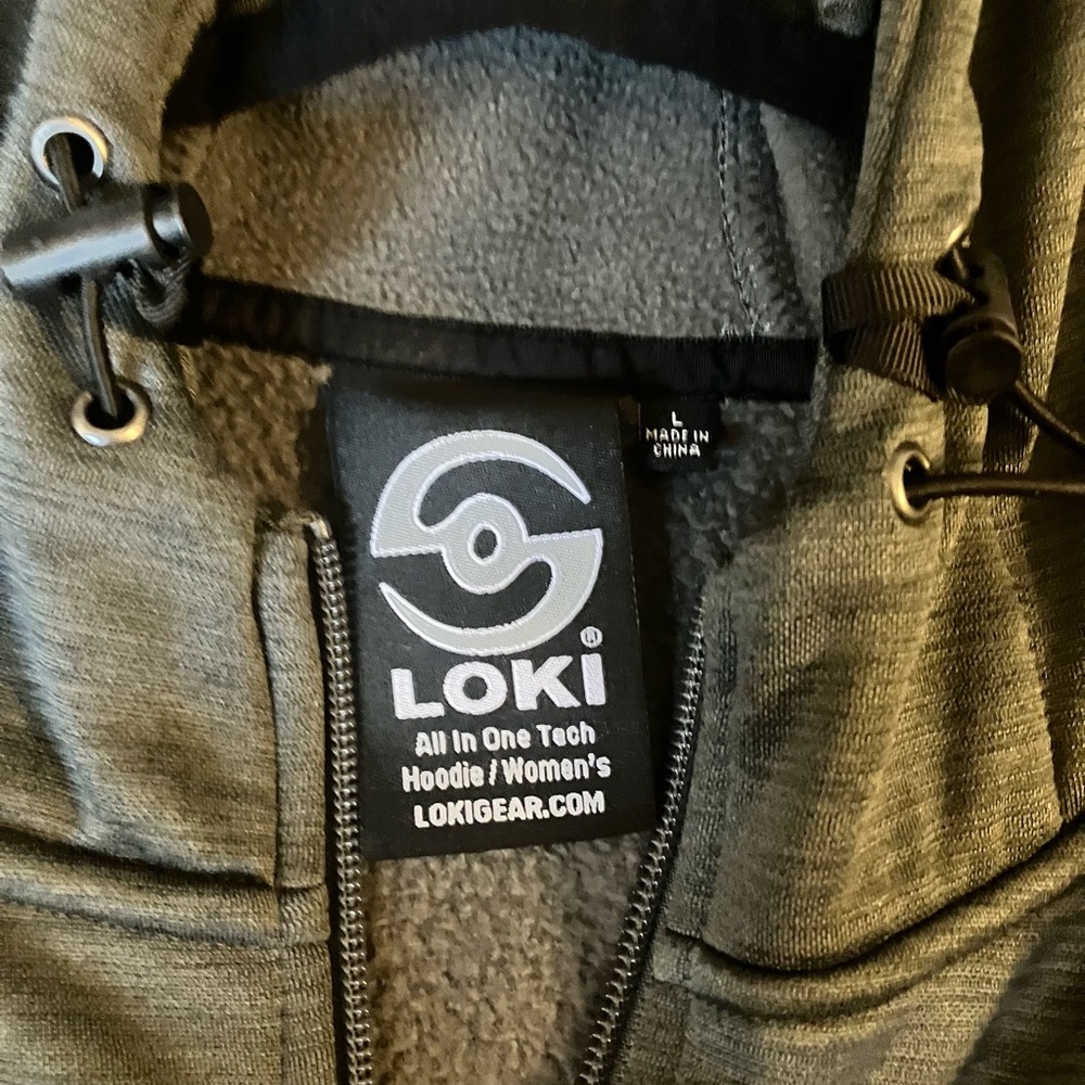 LOKI Gear Versacuff tech hoodie jacket grey womens L mitten gaiter hood zip SALE